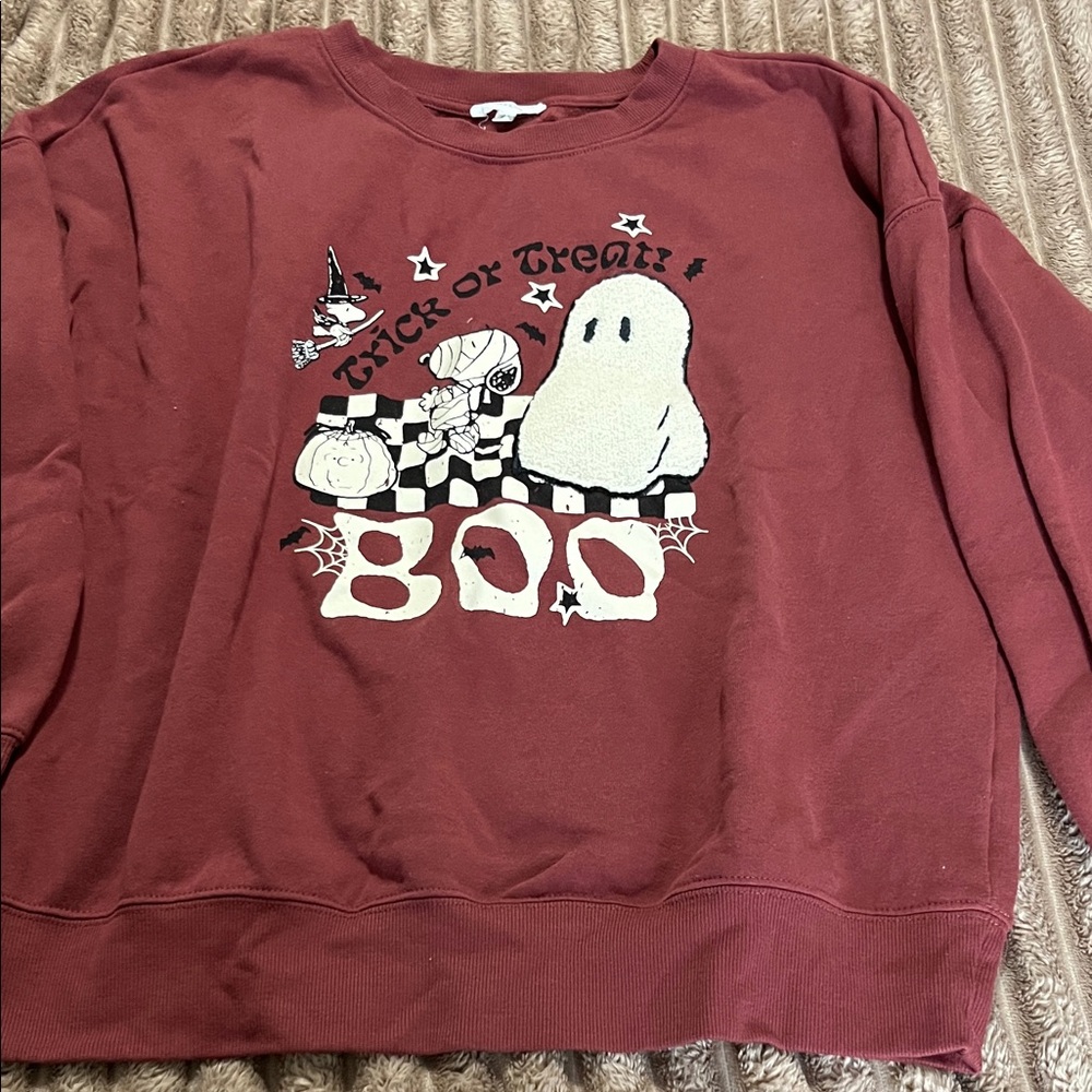 Maurices Red Halloween Crew Neck Sweater